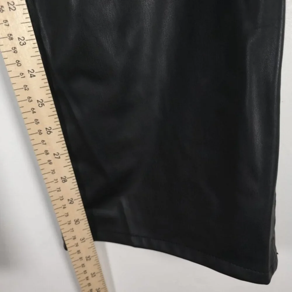 NWT ZARA FAUX‎ LEATHER 90’s WIDE LEG Pants High Waist 2969/245/800 Size 14